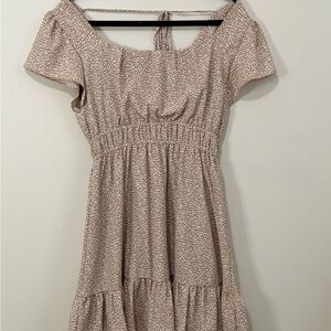 Altar'd State Beige Patterned Mini Dress